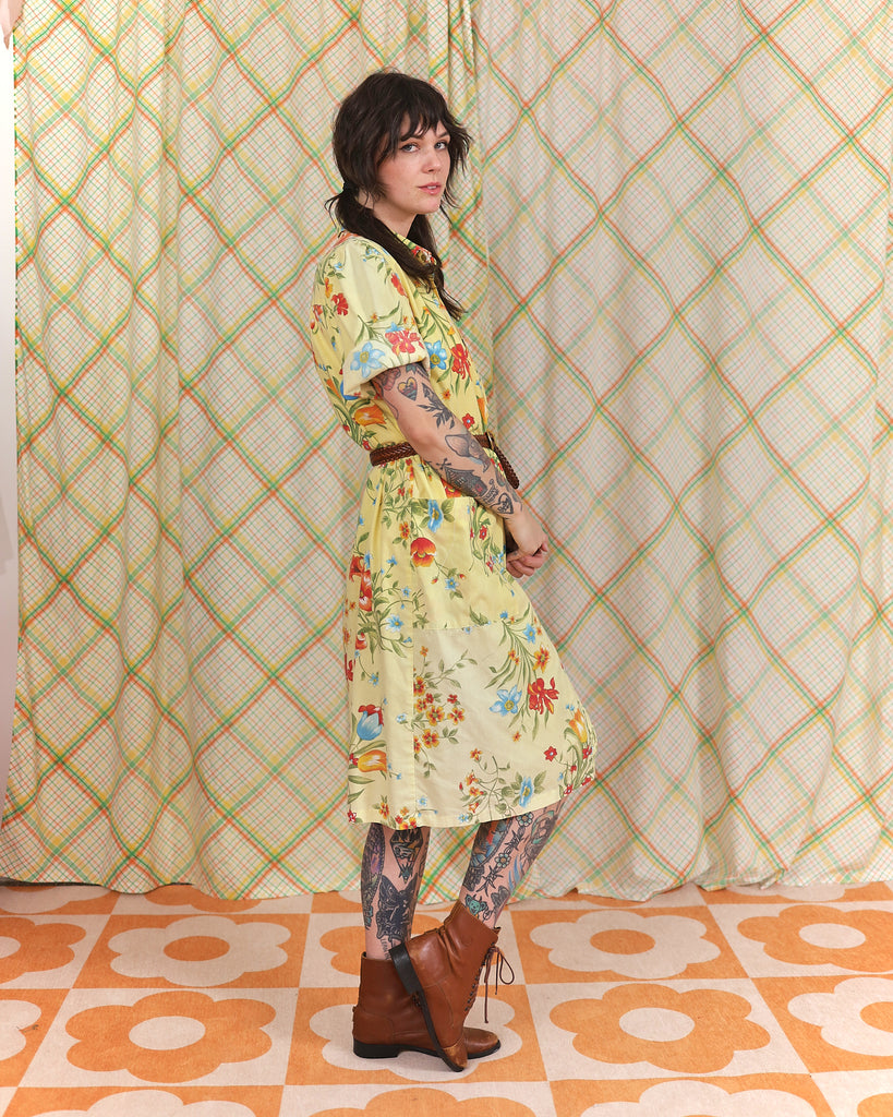 1980's Buttery Floral Dress