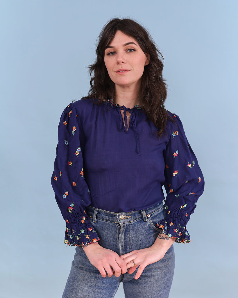 1960's Embroidered Peasant Blouse