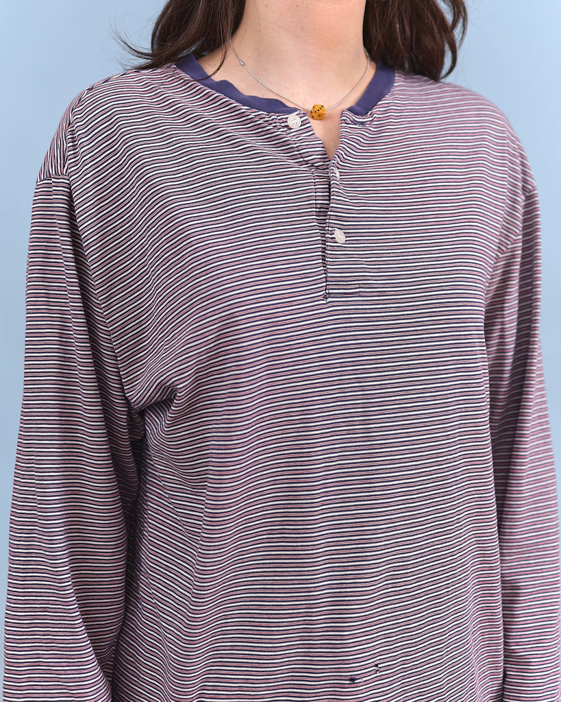 1990's Slouchy Striped Henley