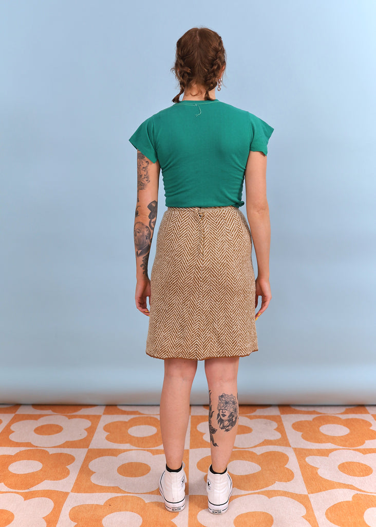 Vintage Chevron A-Line Skirt