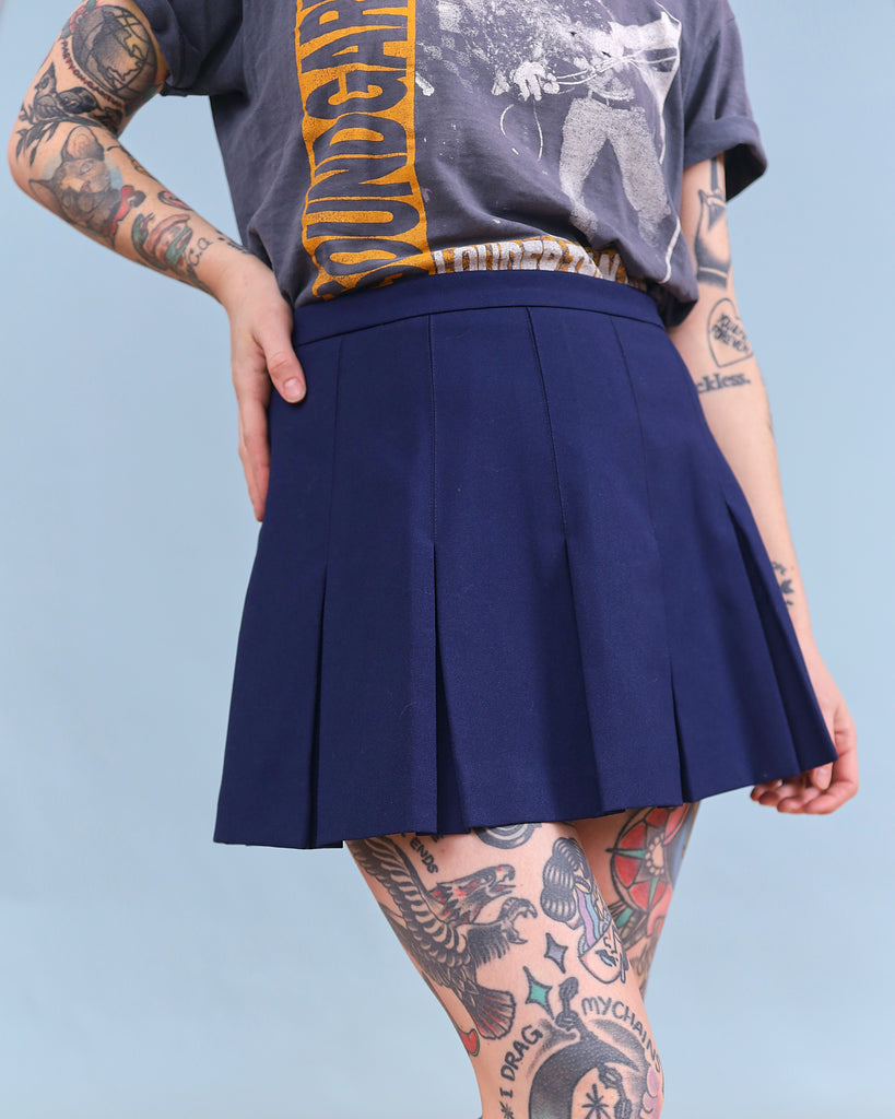 1970's Pleated Navy Skirt